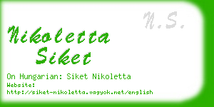 nikoletta siket business card